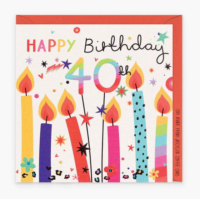 40th Birthday Card - Candles