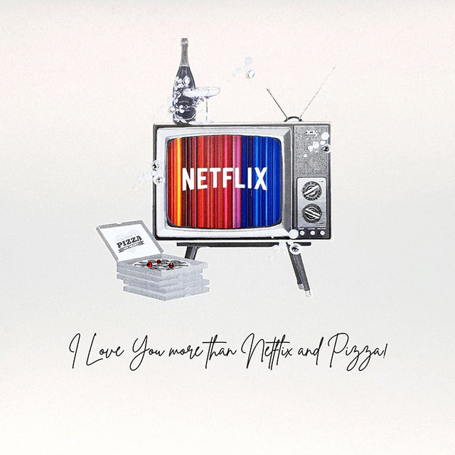 Netflix & Pizza Valentines Card
