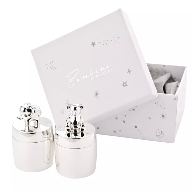 First Tooth and Curl Keepsake Boxes - Elephant and Teddy