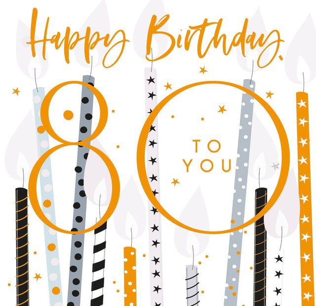 80th Birthday Card - Candles