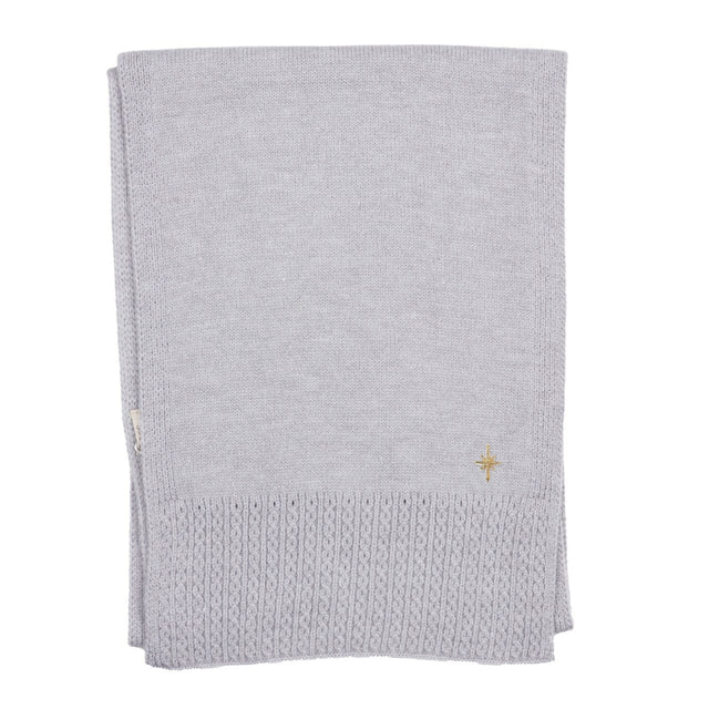 Cable Detail Scarf - Grey
