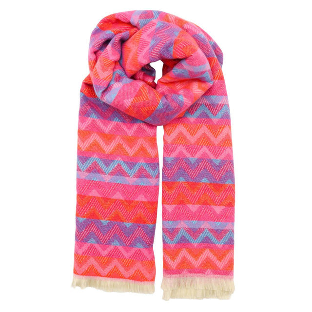 Winter Weight Zig Zag Scarf - Pink