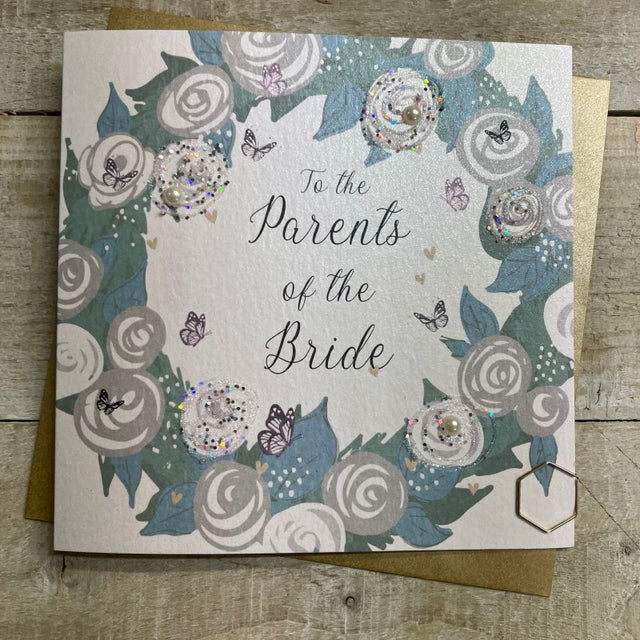White Cotton Parents of the Bride Card