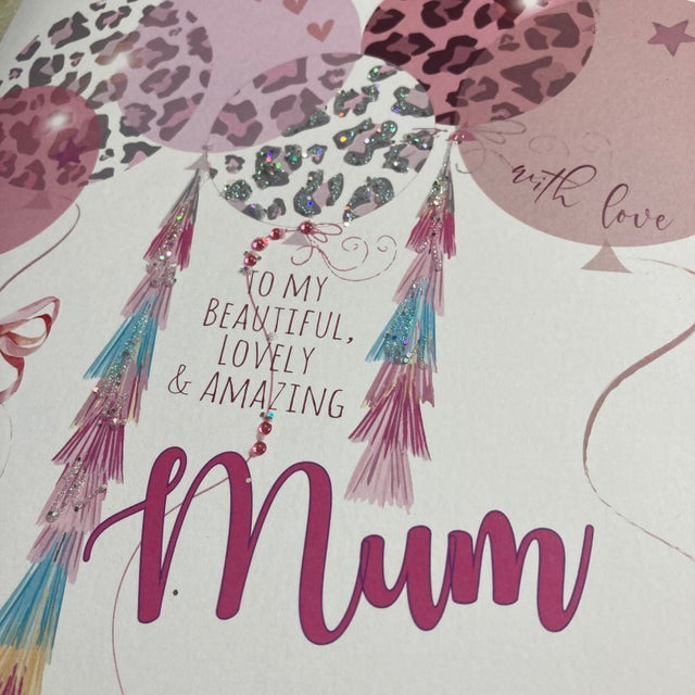 WC Leopard Balloons Mum Card - Large