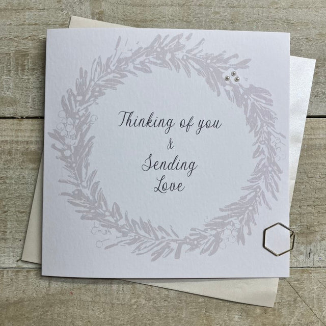 White Cotton Thinking of You Card