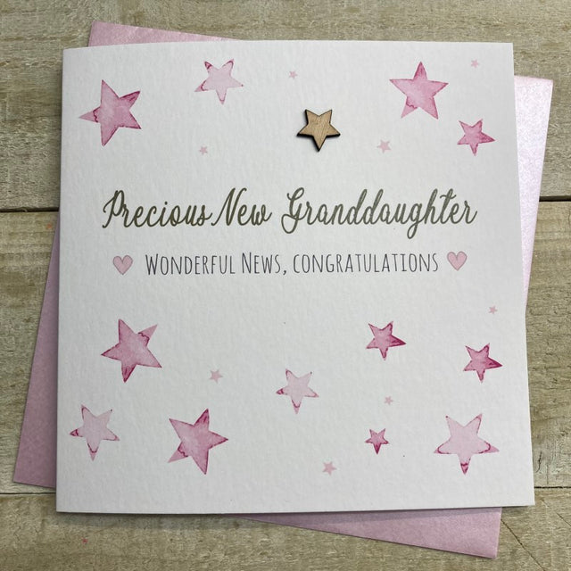 WC New Granddaughter Pink Stars Card