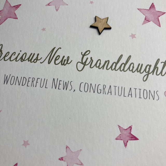 WC New Granddaughter Pink Stars Card