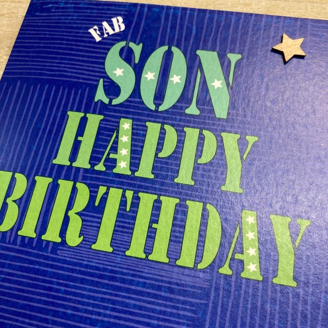 WC Fab Son Blue Birthday Card