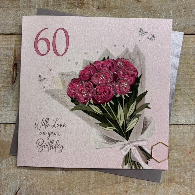 60th Bouquet Birthday Card