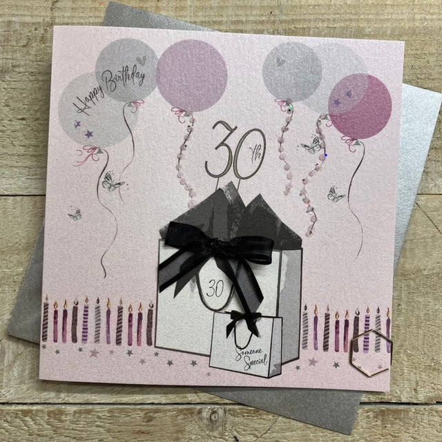 WC 30 Birthday Card Balloons and gifts
