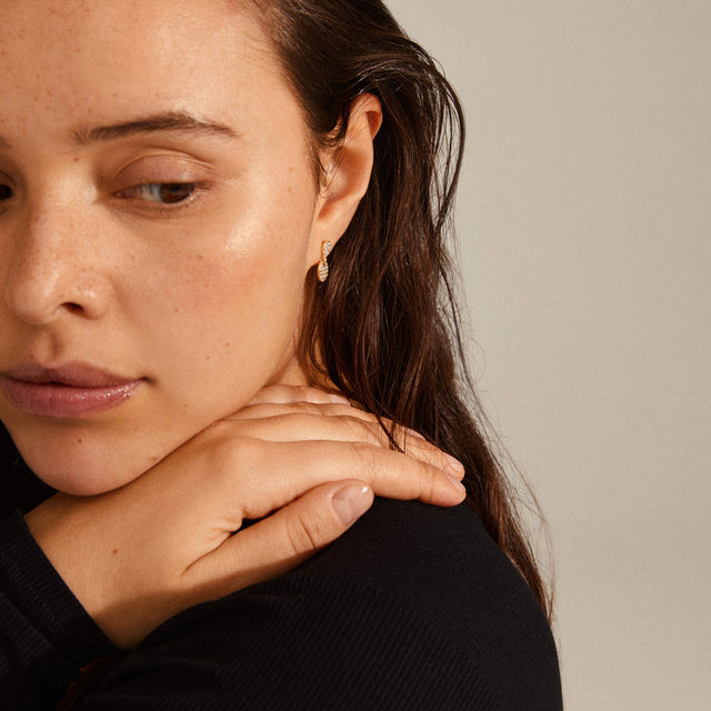 Pilgrim Beat Crystal Earrings - Gold