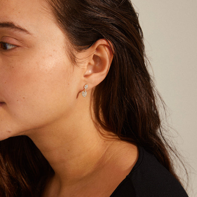 Pilgrim Beat Crystal Earrings - Gold