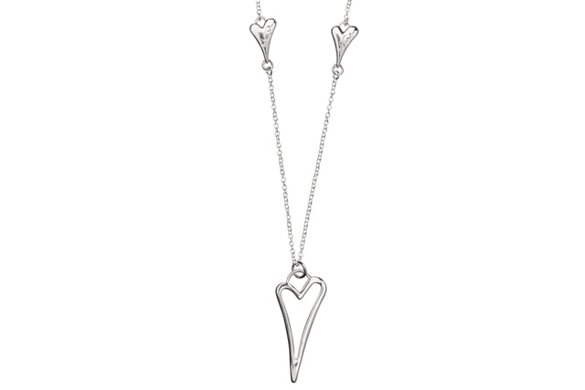 Miss Dee Silver Necklace with Hollow Heart