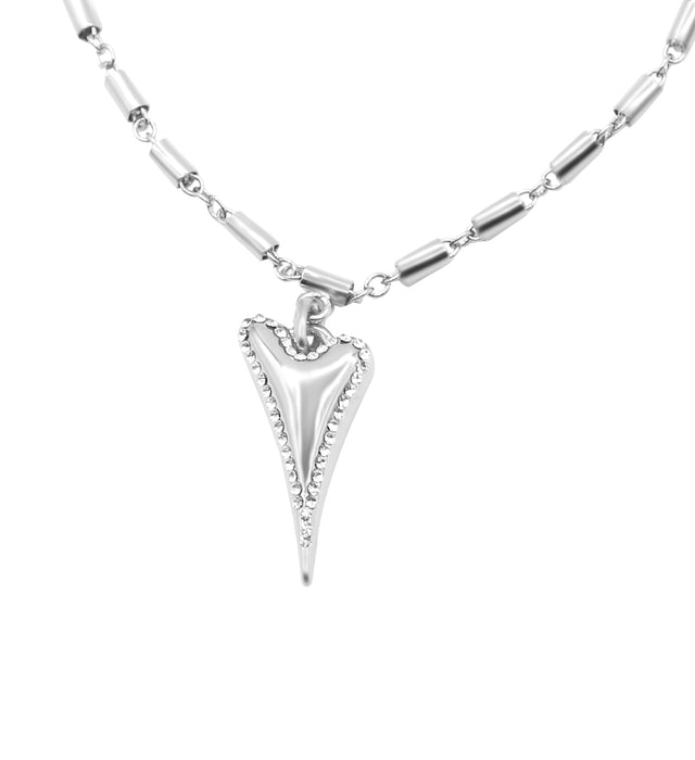 Miss Dee Silver Link Bracelet with Diamante Surrounding Heart