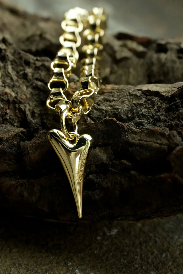 Miss Dee Chunky Gold Solid Heart Bracelet