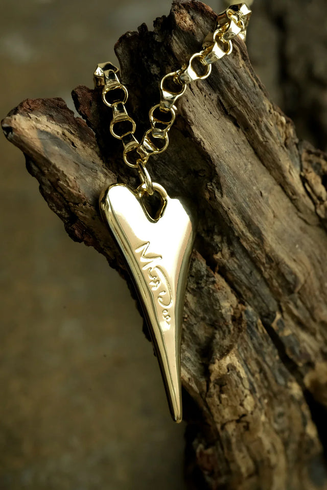 Miss Dee Chunky Gold Solid Heart Bracelet