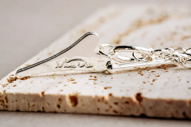 Miss Dee Silver TBar Necklace with CZ Heart