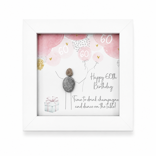 Mini Pebble Picture - Happy 60th Birthday