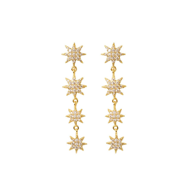 Constellation Multi Drop Stars Earrings - Gold