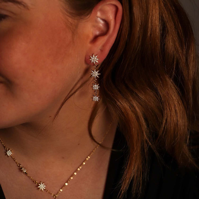 Constellation Multi Drop Stars Earrings - Gold