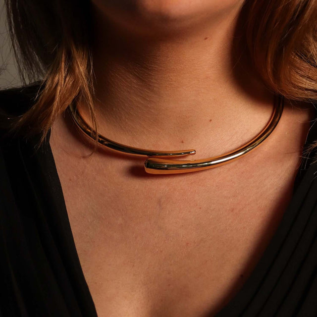 Teardrop Collar Necklace - Gold