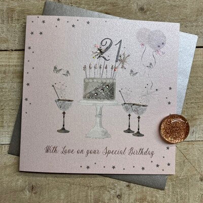 21st Birthday Card - Cake