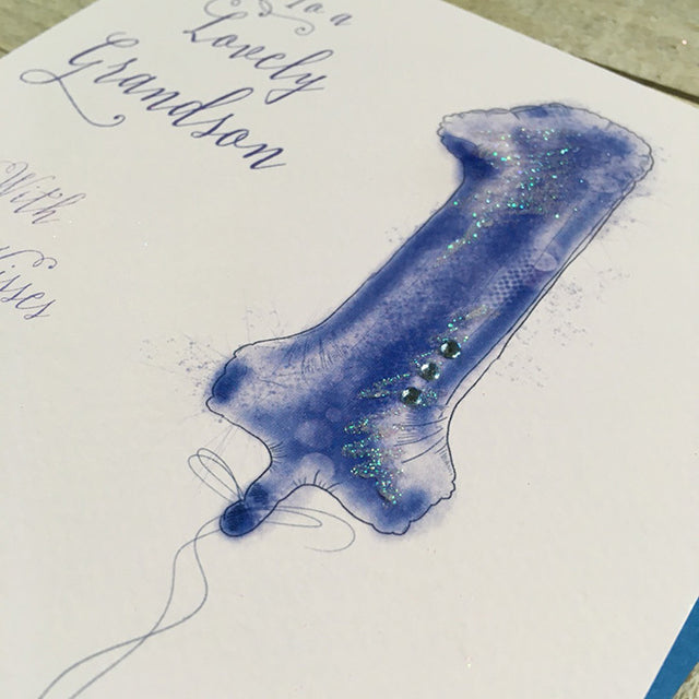 Grandson Balloon 1st Birthday Card