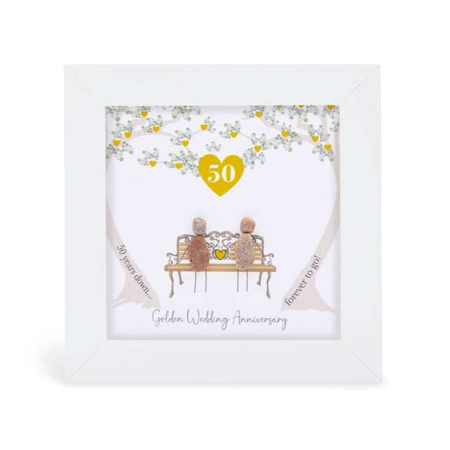 Mini Pebble Picture - Golden Anniversary