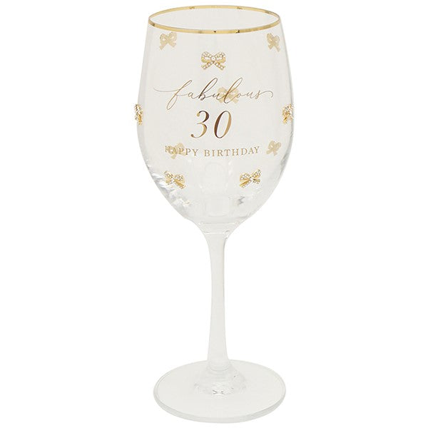 Heart Design 30th Birthday Wine Glass