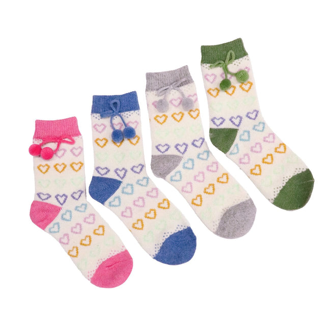 Maddie Heart Socks - Grey