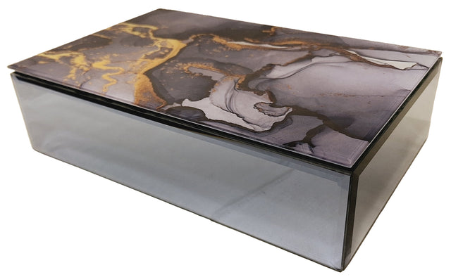 Molten Gold Effect Glass Jewel Box - Large