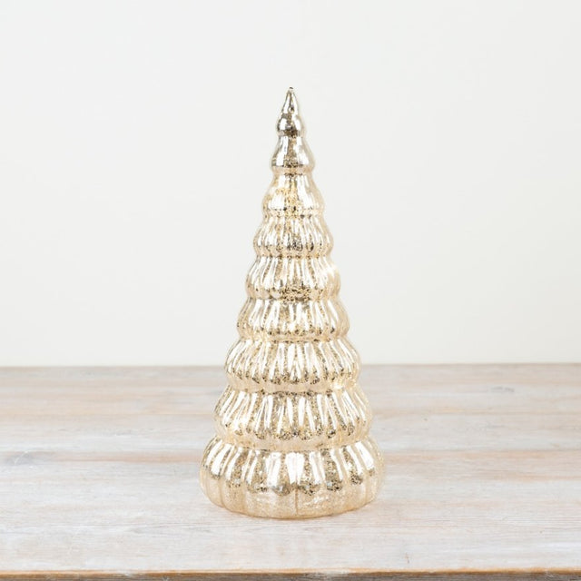 Ribbed Christmas Tree in Gold 30cm