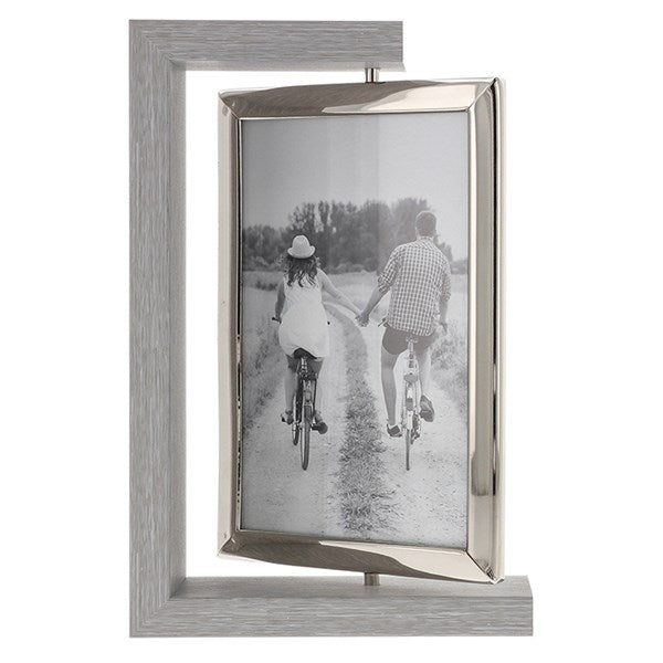 Modern Grey Wood Spin Frame 4x6