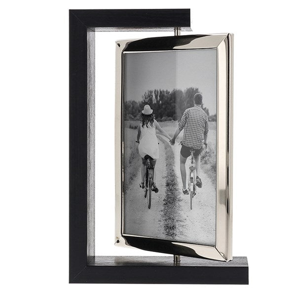 Modern Black Wood Spin Frame 4x6