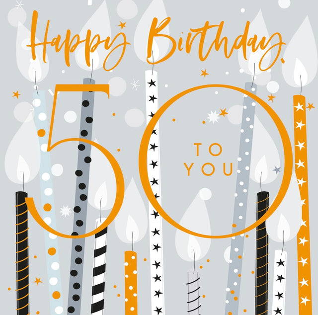 50th Birthday Card - Candles