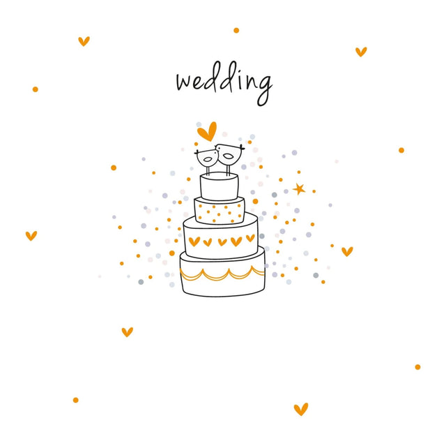 Wedding Card - Cake & Birds