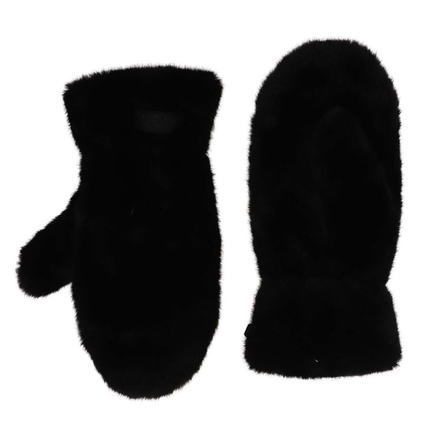 Faux Fur Mitts - Black