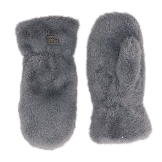 Faux Fur Mitts - Grey