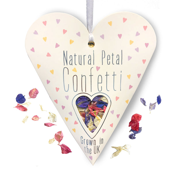 Natural Petal Confetti Heart Box