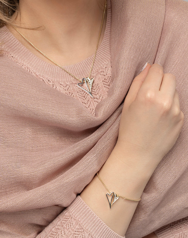 Miss Dee Gold Bracelet with Two Hearts