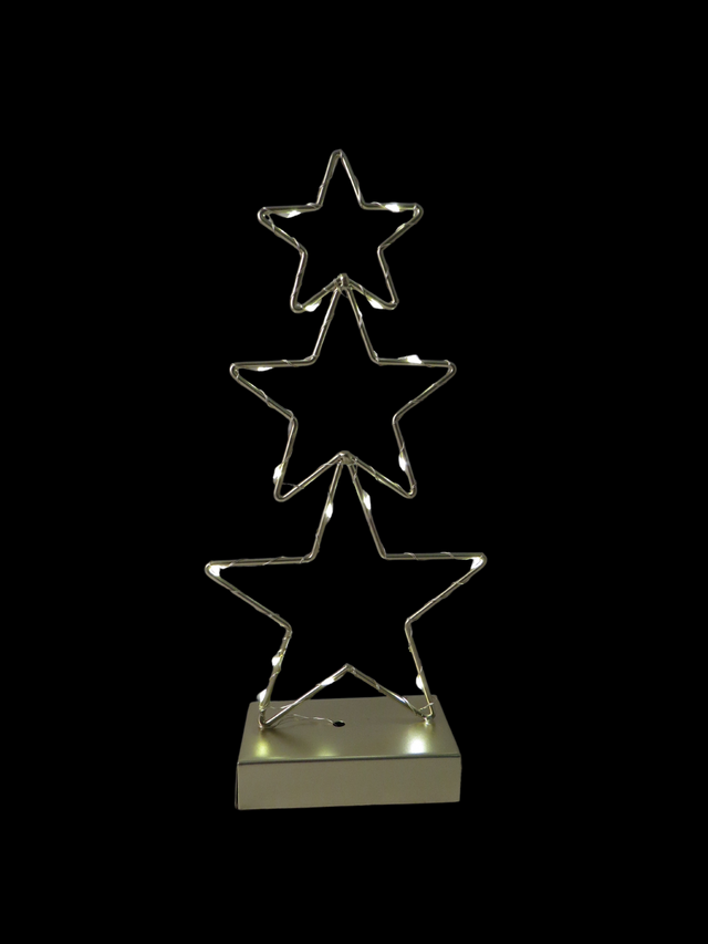 LED Light Up Three Stars 30cm