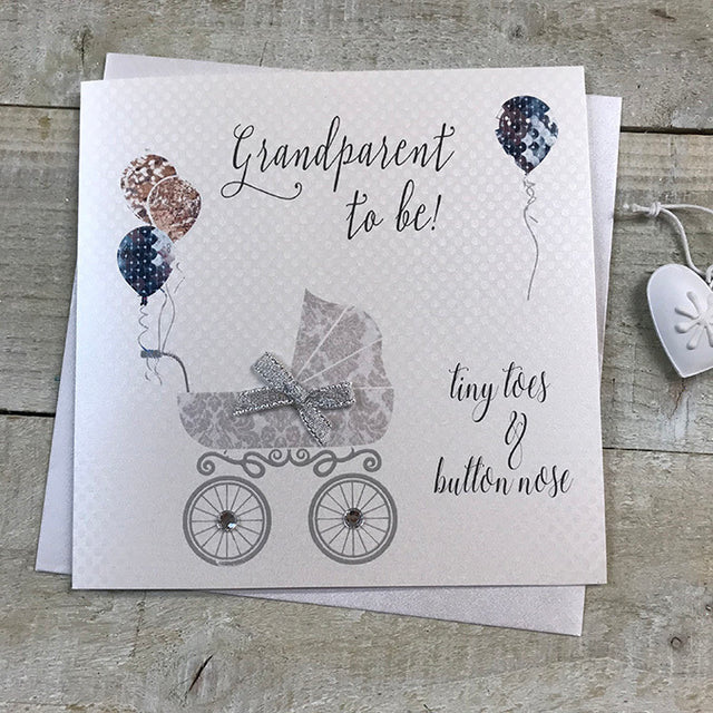 White Cotton Grandparent-To-Be Card