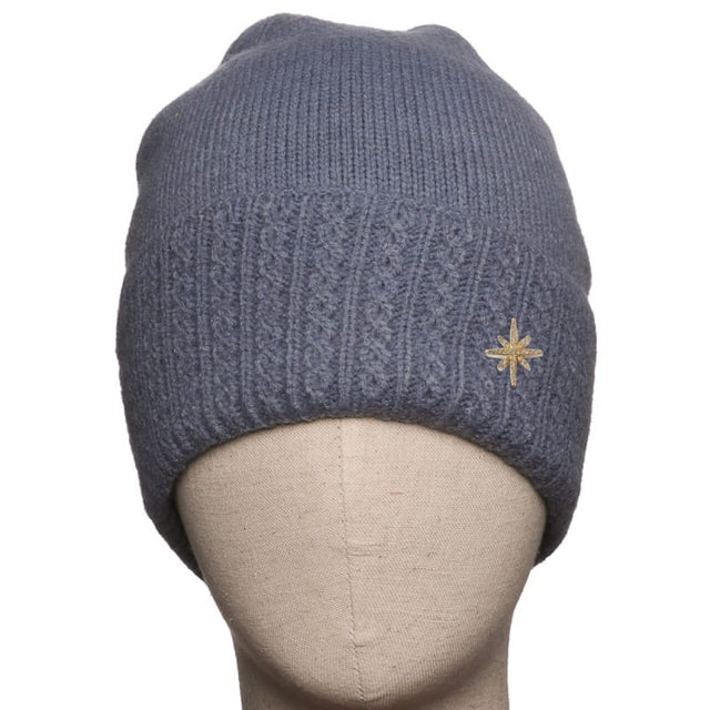 Cable Detail Hat - Blue