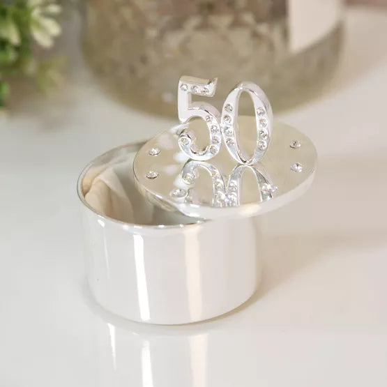 50th Birthday Trinket Box with Crystal
