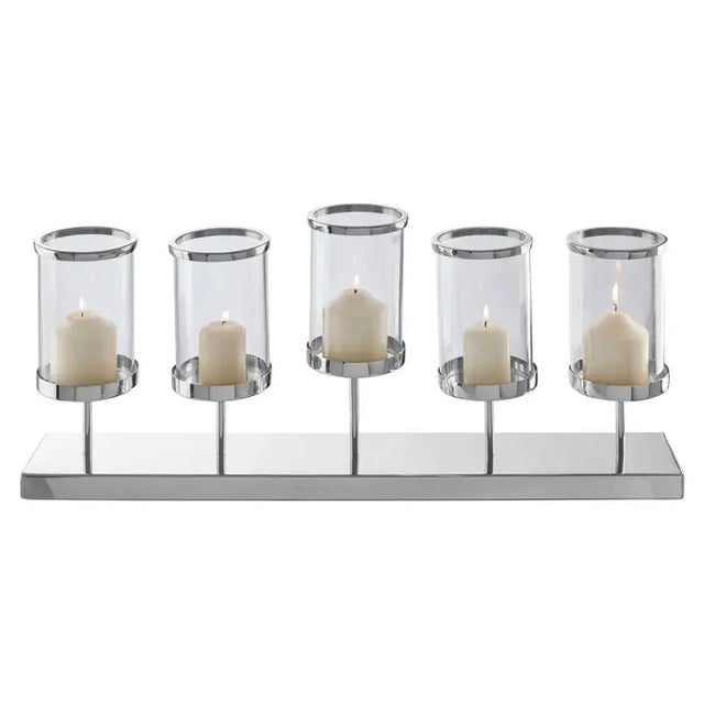 5 Light Silver Candle Holder
