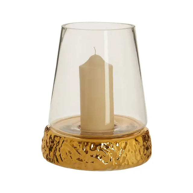 Gold Hurricane Candle Holder - Small