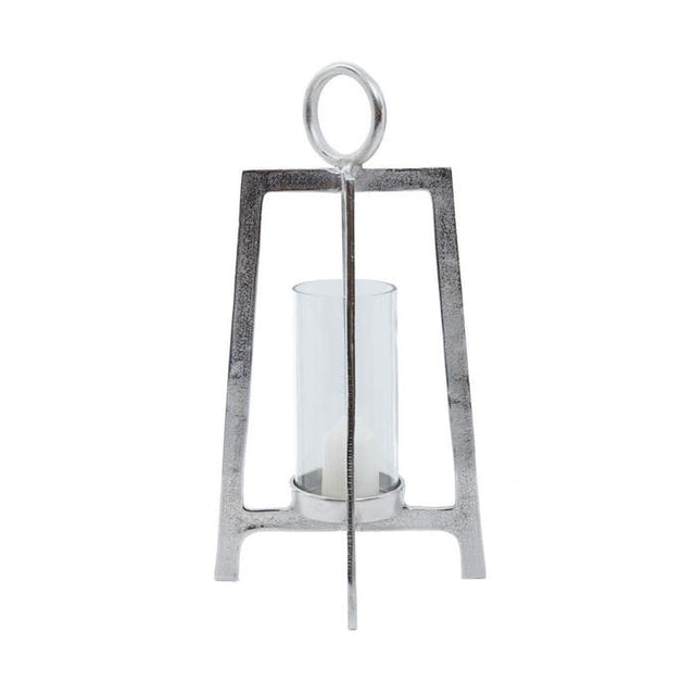 Tall Open Silver Candle Holder