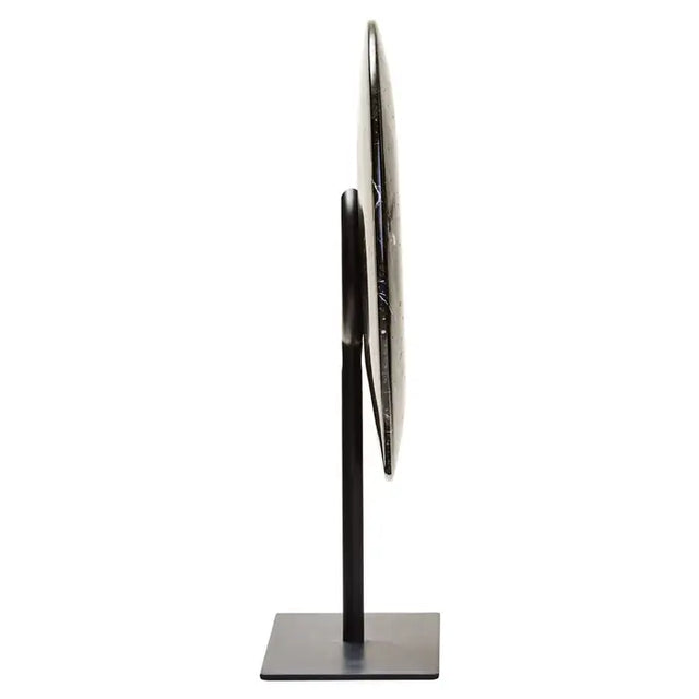 Salmo Black Marble Round Disc Sculpture - Small
