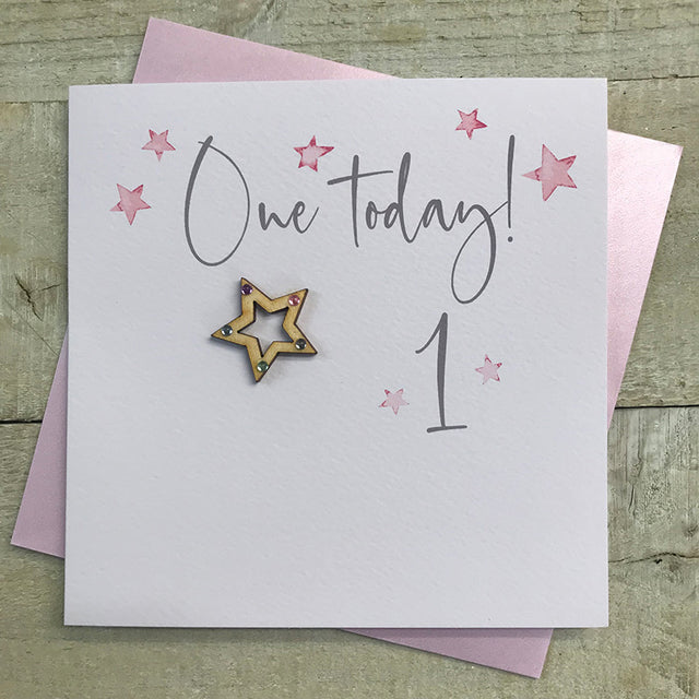 One Today Pink Stars Birthday Card