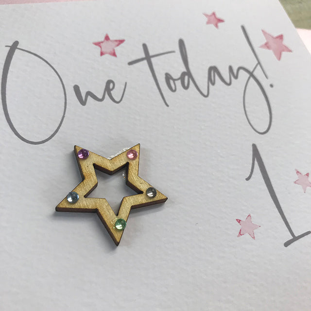 One Today Pink Stars Birthday Card